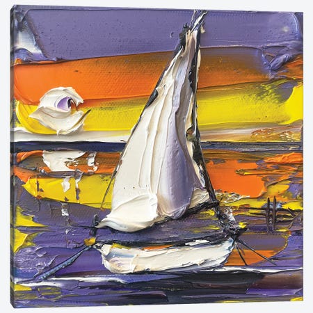 Sunset Sailing Away Canvas Print #LEL370} by Lisa Elley Canvas Artwork