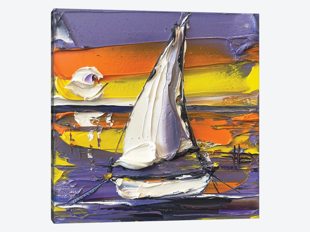 Sunset Sailing Away by Lisa Elley 1-piece Canvas Art