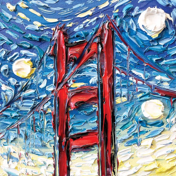 Golden Gate Bridge: Starry Night At The Golden Gate by Lisa Elley