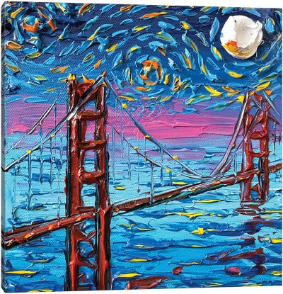Gogh To The Golden Gate Canvas Art Print - Golden Gate Bridge