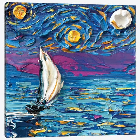 Gogh Sailing Canvas Print #LEL386} by Lisa Elley Canvas Artwork