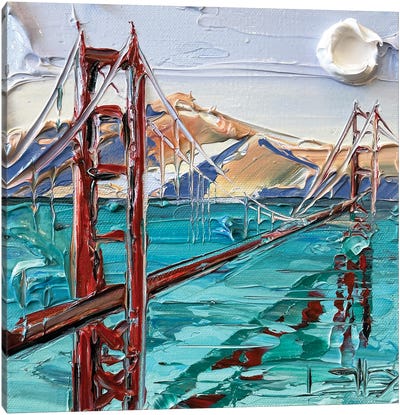 Bay Area Blues Canvas Art Print - Golden Gate Bridge