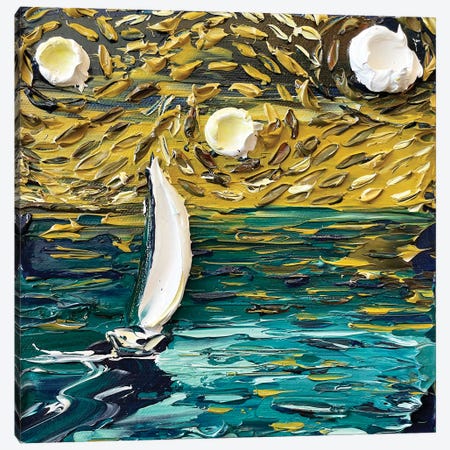Let's Gogh Sailing Canvas Print #LEL394} by Lisa Elley Art Print