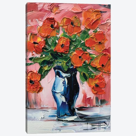 Orange Poppies Canvas Print #LEL395} by Lisa Elley Canvas Art Print