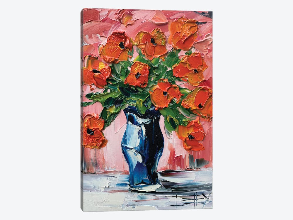Orange Poppies by Lisa Elley 1-piece Canvas Art Print