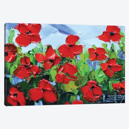 Red Poppies II Canvas Print #LEL398} by Lisa Elley Canvas Art