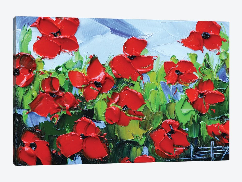 Red Poppies II by Lisa Elley 1-piece Canvas Wall Art