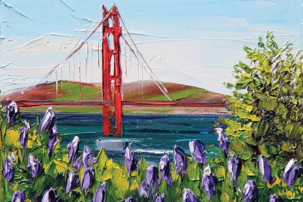 Golden Gate Bridge: San Francisco Lupine by Lisa Elley