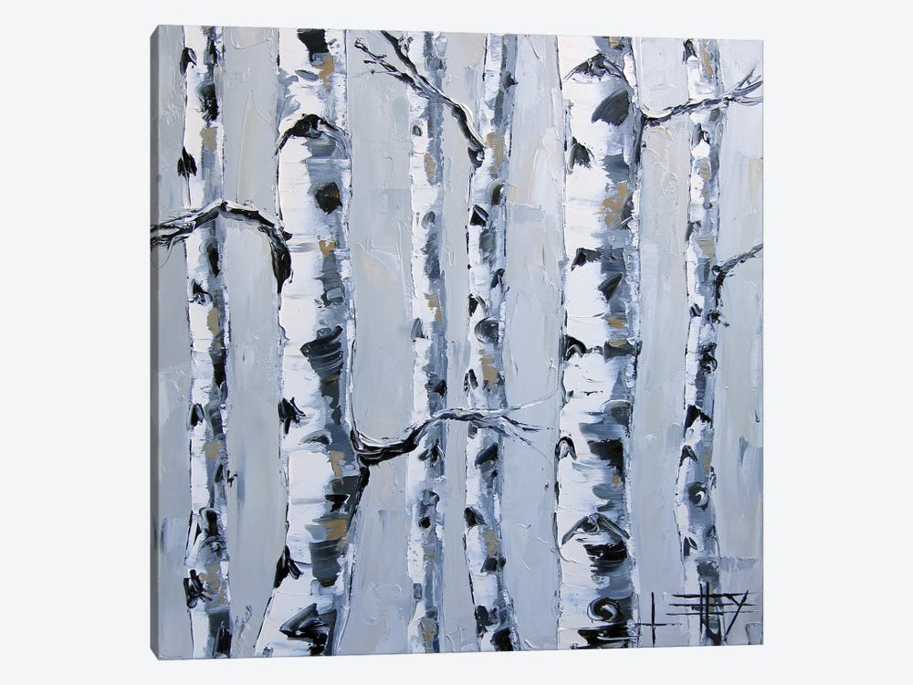 Silver Birch Tree Trunks by Lisa Elley 1-piece Art Print