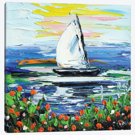 Monterey Sailboat Canvas Print #LEL414} by Lisa Elley Canvas Art