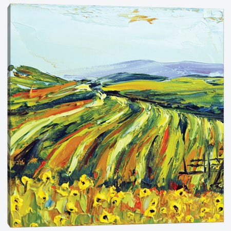 Saxum Vineyard Paso Robles With California Poppies Canvas Print #LEL416} by Lisa Elley Canvas Wall Art