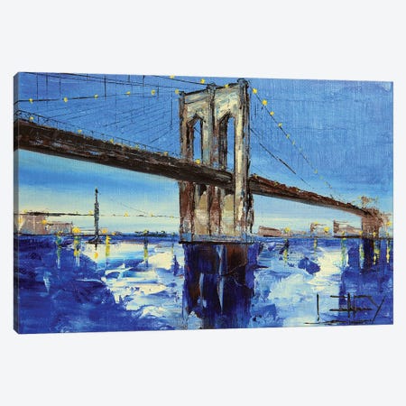 Brooklyn Bridge, New York City Canvas Print #LEL421} by Lisa Elley Canvas Art