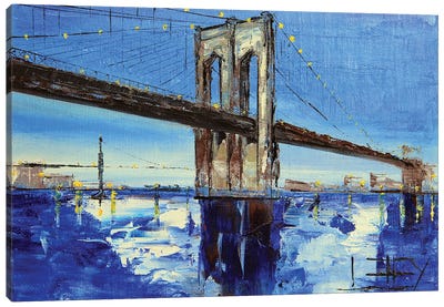 Brooklyn Bridge, New York City Canvas Art Print - Lisa Elley