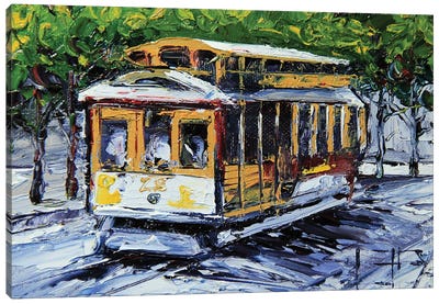 Cable Car In San Francisco Canvas Art Print - Lisa Elley