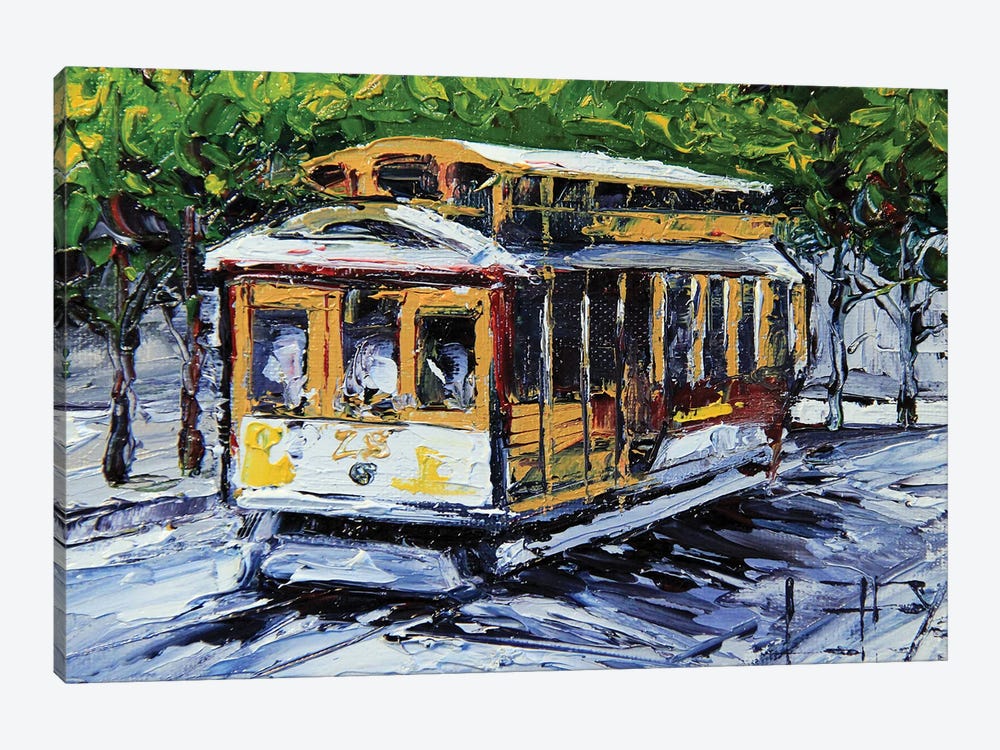 Cable Car In San Francisco by Lisa Elley 1-piece Canvas Artwork