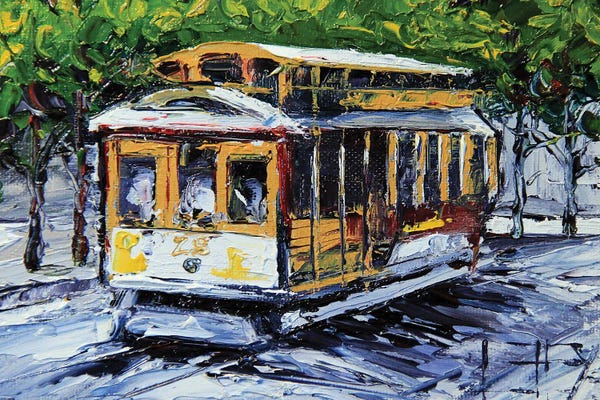 Lisa Elley: Cable Car In San Francisco by Lisa Elley