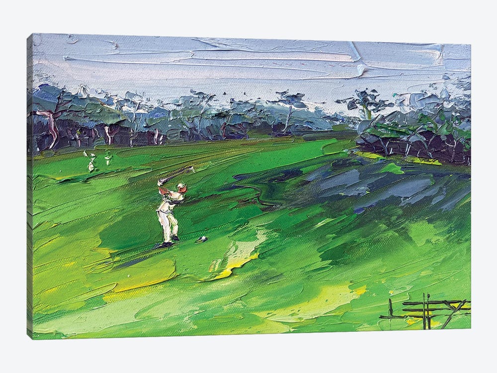 Pebble Beach Golf Links - Golf Course by Lisa Elley 1-piece Canvas Print