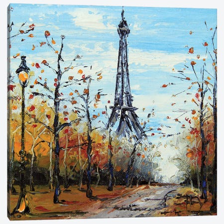 Eiffel Tower In Autumn Canvas Print #LEL439} by Lisa Elley Art Print