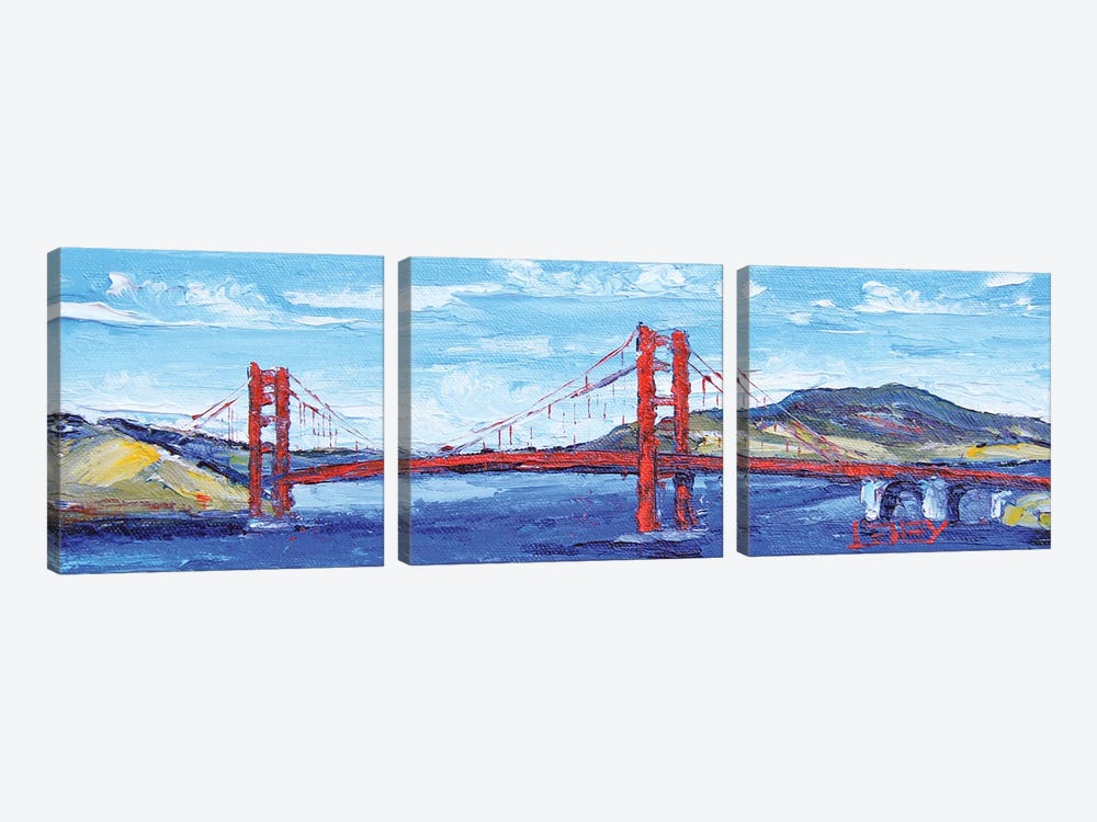 Golden Gate Bridge San Francisco by Lisa Elley 3-piece Canvas Art