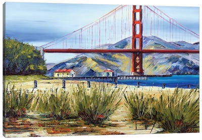 Golden Gate Bridge San Francisco Bay Chrissy Field Canvas Art Print - Golden Gate Bridge