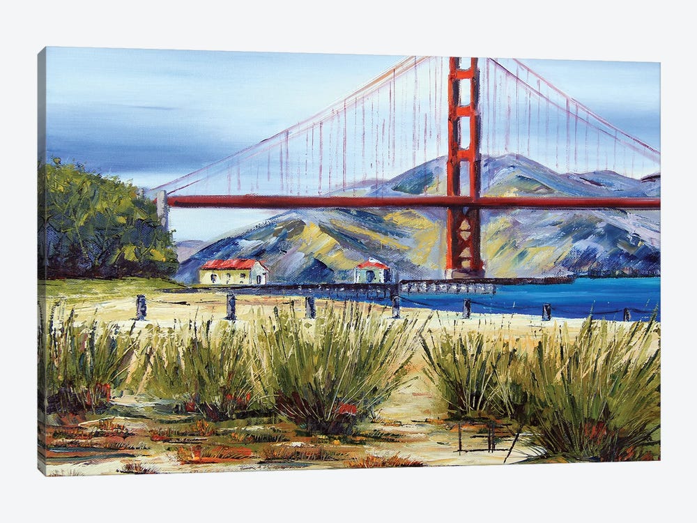 Golden Gate Bridge San Francisco Bay Chrissy Field by Lisa Elley 1-piece Canvas Art