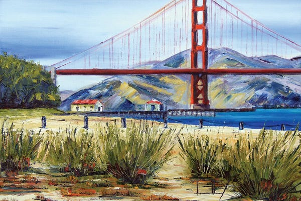 Lisa Elley: Golden Gate Bridge San Francisco Bay Chrissy Field by Lisa Elley