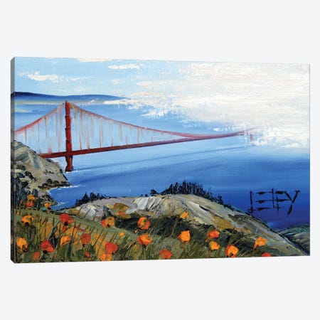 Golden Gate Bridge San Francisco Marin Headlands Canvas Print #LEL445} by Lisa Elley Art Print
