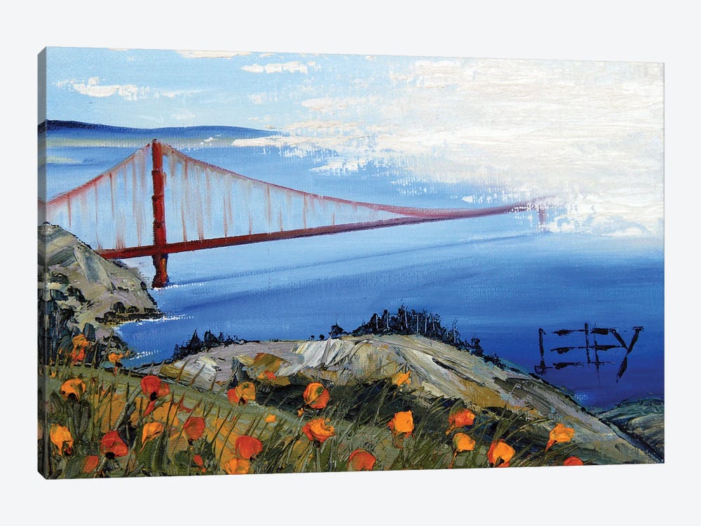 Golden Gate Bridge San Francisco Marin Headlands by Lisa Elley 1-piece Canvas Art Print