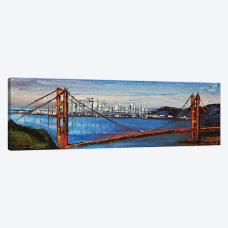 Golden Gate Bridge San Francisco City Skyline Sunset Canvas Print #LEL446} by Lisa Elley Canvas Art Print