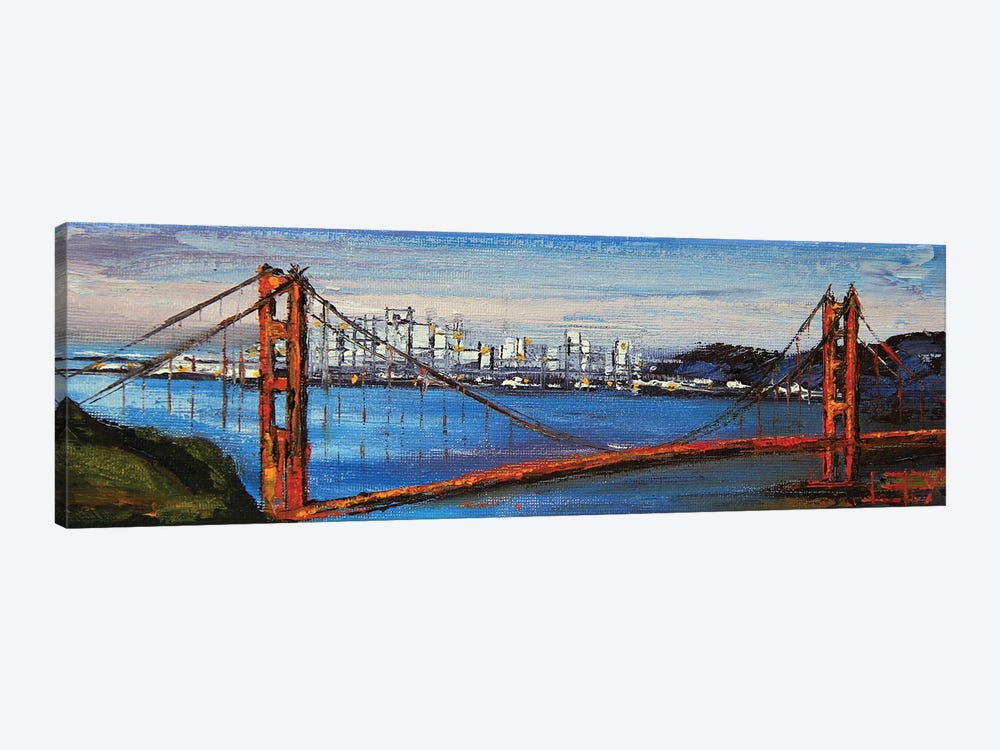 Golden Gate Bridge San Francisco City Skyline Sunset by Lisa Elley 1-piece Canvas Artwork