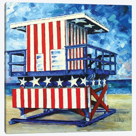 Miami Beach Art Deco Lifeguard Tower Canvas Print #LEL451} by Lisa Elley Canvas Print
