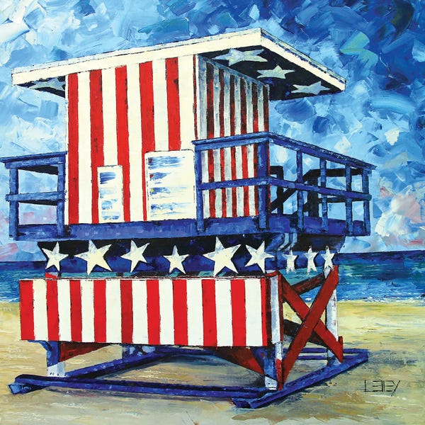 Florida Beaches: Miami Beach Art Deco Lifeguard Tower by Lisa Elley