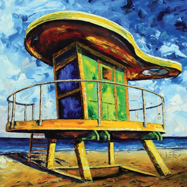 Florida Beaches: Miami South Beach Art Deco Lifeguard Tower by Lisa Elley