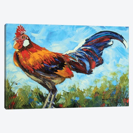 King Of The Coop Rooster Canvas Print #LEL456} by Lisa Elley Canvas Artwork