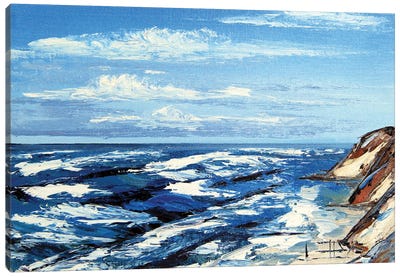 Mavericks Surf Break In Half Moon Bay California Canvas Art Print - Lisa Elley