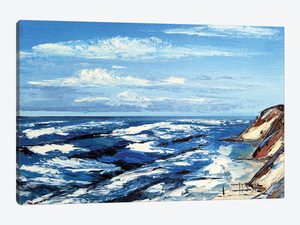 Mavericks Surf Break In Half Moon Bay California by Lisa Elley 1-piece Canvas Wall Art