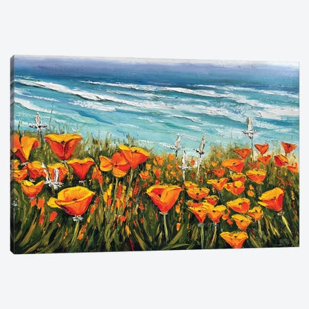 Overture California Poppies Contemporary Artwork Canvas Print #LEL460} by Lisa Elley Canvas Wall Art