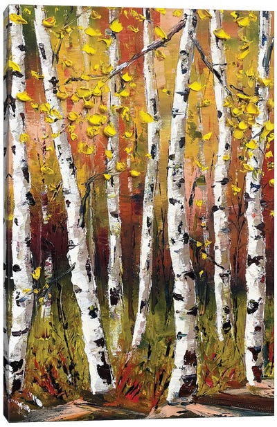 Monet'S Fall Canvas Art Print - Birch Tree Art