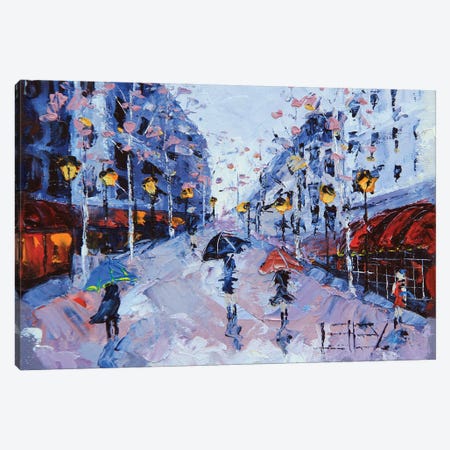 A Walk In Paris Abstract Cityscape Canvas Print #LEL475} by Lisa Elley Canvas Art