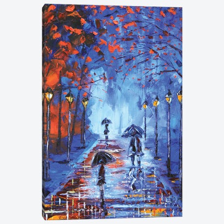 An Evening Walk In Paris Canvas Print #LEL476} by Lisa Elley Canvas Artwork