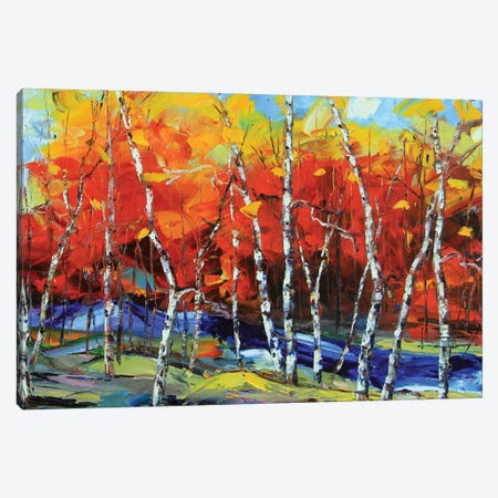 Poetry In Motion Birch Tree Painting Canvas Print #LEL478} by Lisa Elley Canvas Art Print