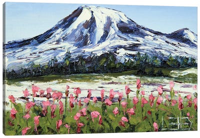 Mount Ranier Washington Canvas Art Print - Snowy Mountain Art
