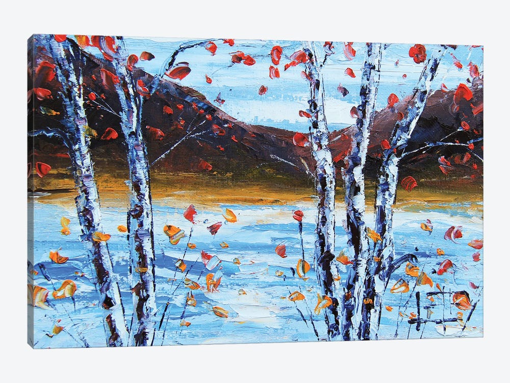 Birch Trees By The Lake by Lisa Elley 1-piece Art Print