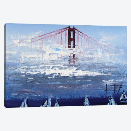 Sailboats At The Golden Gate Bridge San Francisco Canvas Print #LEL484} by Lisa Elley Canvas Print