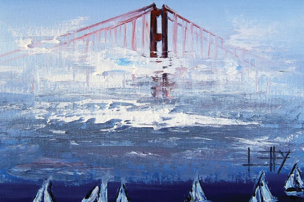 Lisa Elley: Sailboats At The Golden Gate Bridge San Francisco by Lisa Elley