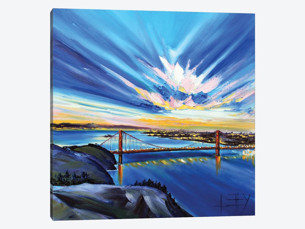 San Francisco Evening Skyline With The Golden Gate Bridge by Lisa Elley 1-piece Art Print