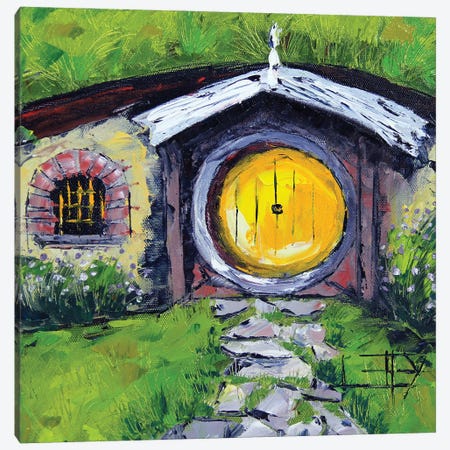 Lord Of The Rings New Zealand Hobbit House Canvas Print #LEL496} by Lisa Elley Canvas Artwork