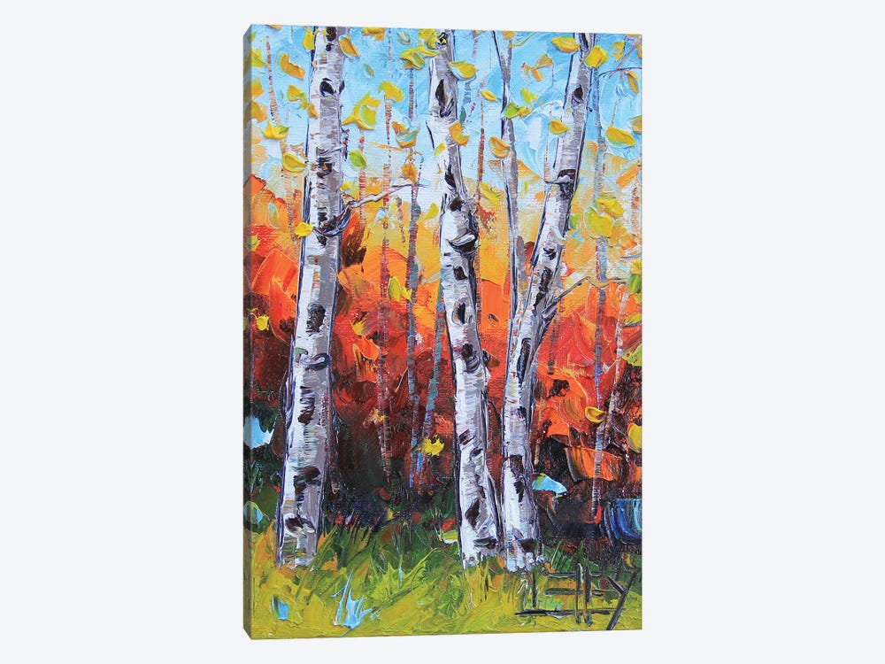 Three Birches by Lisa Elley 1-piece Canvas Print