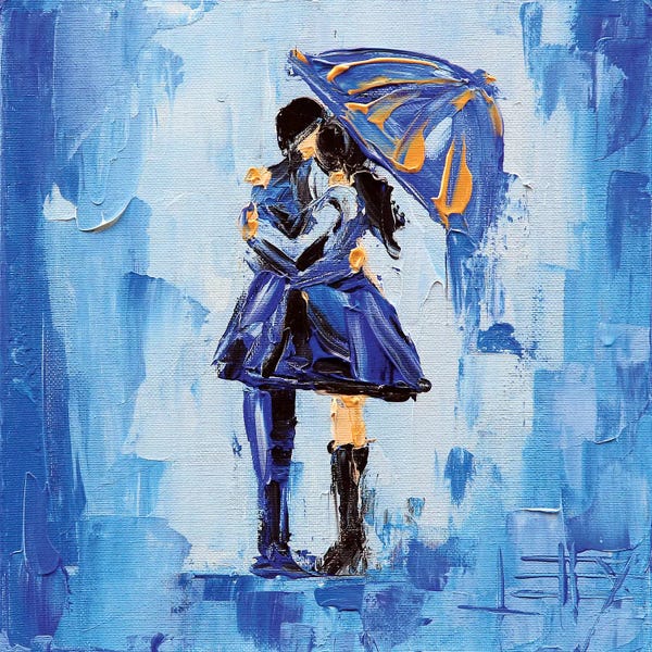 Umbrellas: Abstract Couple by Lisa Elley