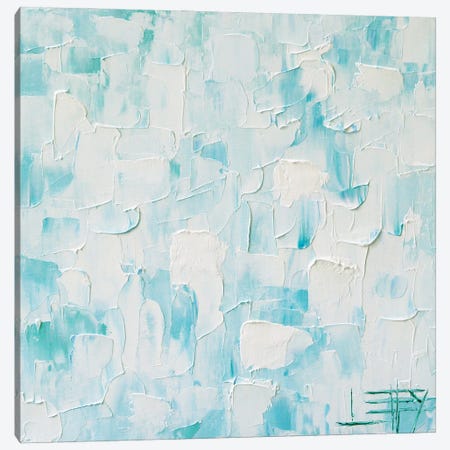Abstract Blue And White Palette Knife Painting Canvas Print #LEL500} by Lisa Elley Canvas Art Print